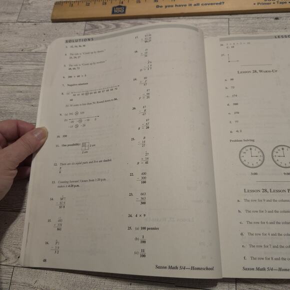 Saxon Math Homeschool 5 / 4: Solutions Manual - Paperback By Stephen Hake - GOOD - Picture 6 of 12